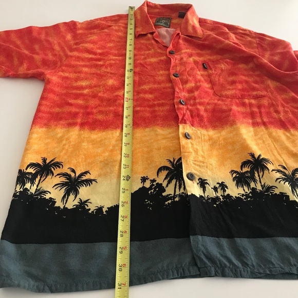 Pineapple Connection Sz L Hawaiian Shirt Palm Trees Sunset Camp Short Sleeve Mul - Picture 6 of 10